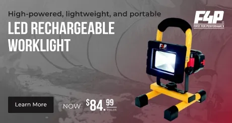 F4P high-powered, lightweight, and portable LED rechargeable work light now $84.99.
