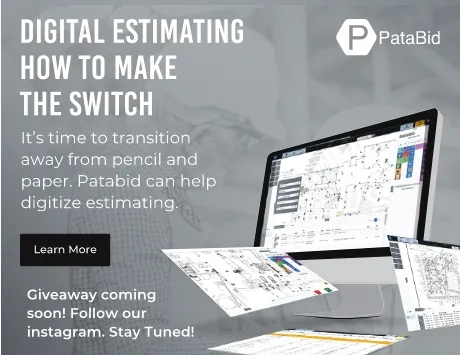 Patabid, digital estimating how to make the switch. It's time to transition away from pencil and paper. Patabid can help digitalize estimating. Follow our Instagram for giveaway.