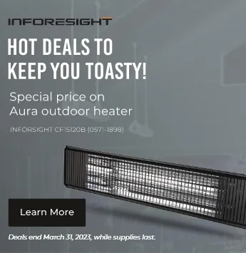 Inforesight. Hot deals to keep you toasty! Special price on Aurora outdoor heater now $279. Deal ends March 31st 2023, while supplies last