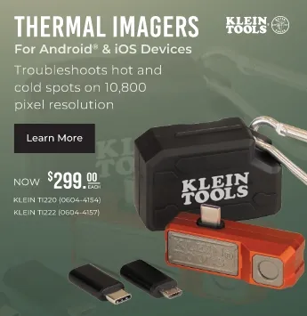 Thermal imagers for Android and iOS devices. Troubleshoot hot and cold spots on 10,800-pixel resolution. Now $299 each.