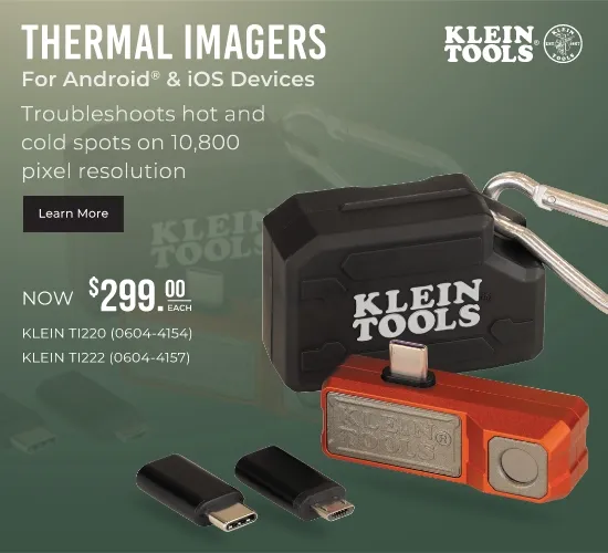 Thermal imagers for Android and iOS devices. Troubleshoot hot and cold spots on 10,800-pixel resolution. Now $299 each.