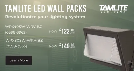 Tamlite lighting. Tamlite LED wall packs. Revolutionize your lighting system. Now $129 through $149.