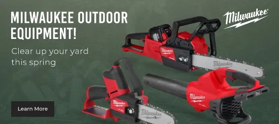 Milwaukee Tools. Milwaukee outdoor equipment! Clear up your yard this spring.