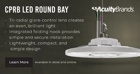 Acuity Brands: CPRB LED Round Bay. Tri-radial glare-control lens creates an even, brilliant light