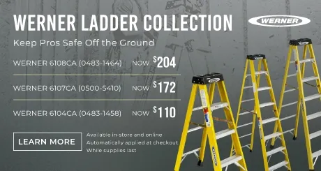 Werner Ladder Collection. Three Fiberglass Step Ladders. Shop Now